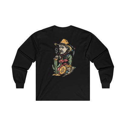 Smoking Bitcoin Man - Long Sleeve Tee