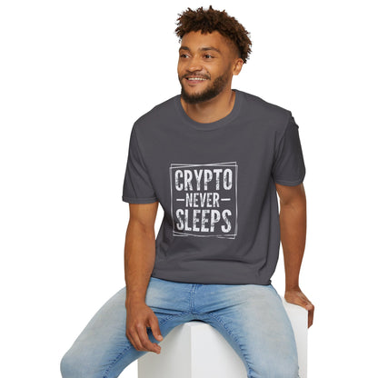 Crypto Never Sleeps (Front) T-Shirt