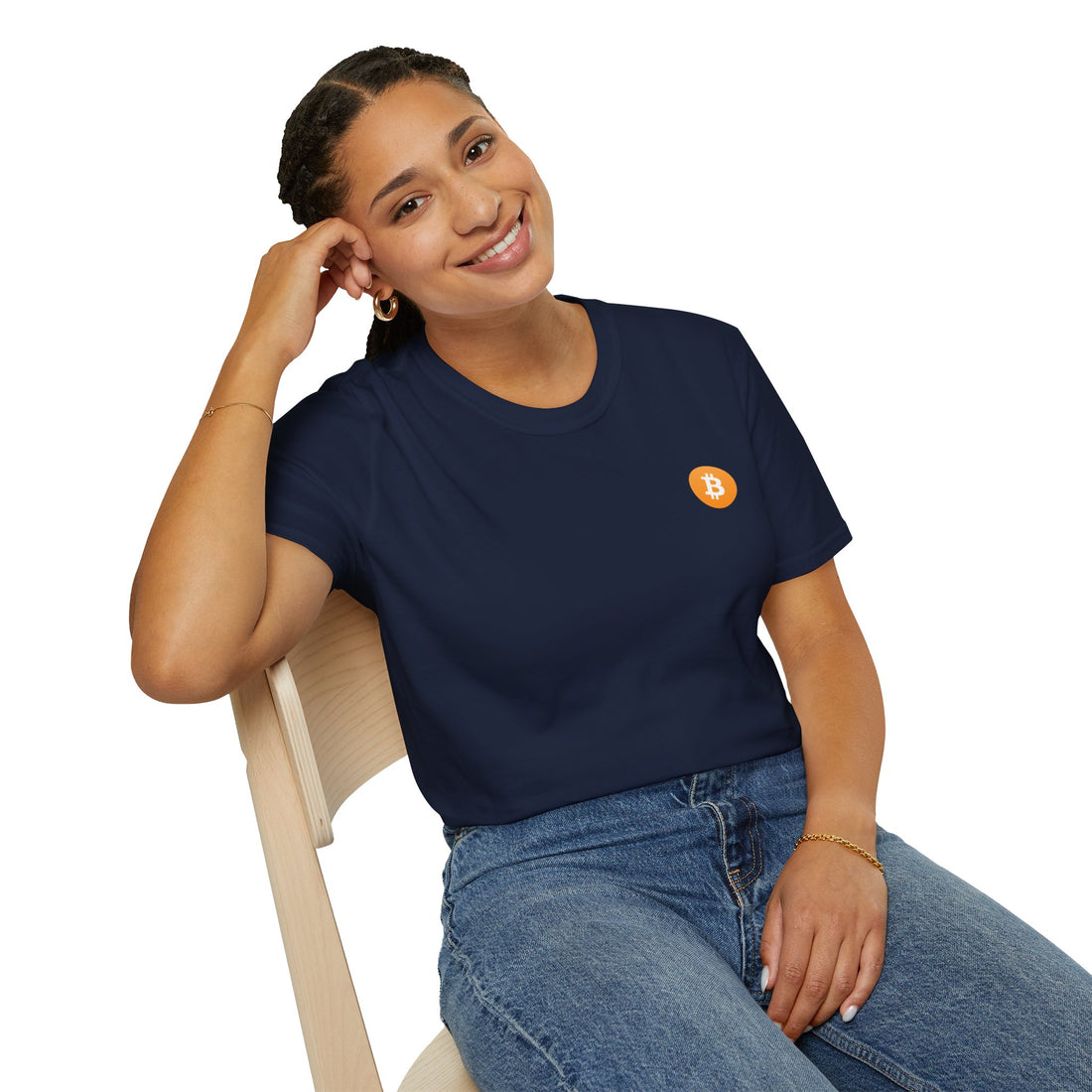 Bitcoin Logo Small - Cotton T-Shirt