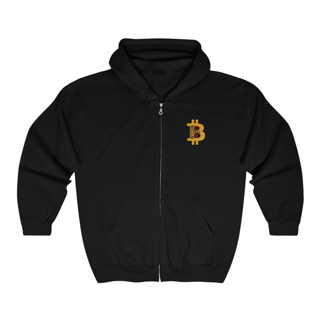 Bitcoin Mode On (Front only) - Zip-Up Hoodie