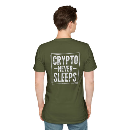Crypto Never Sleeps (Back) T-Shirt