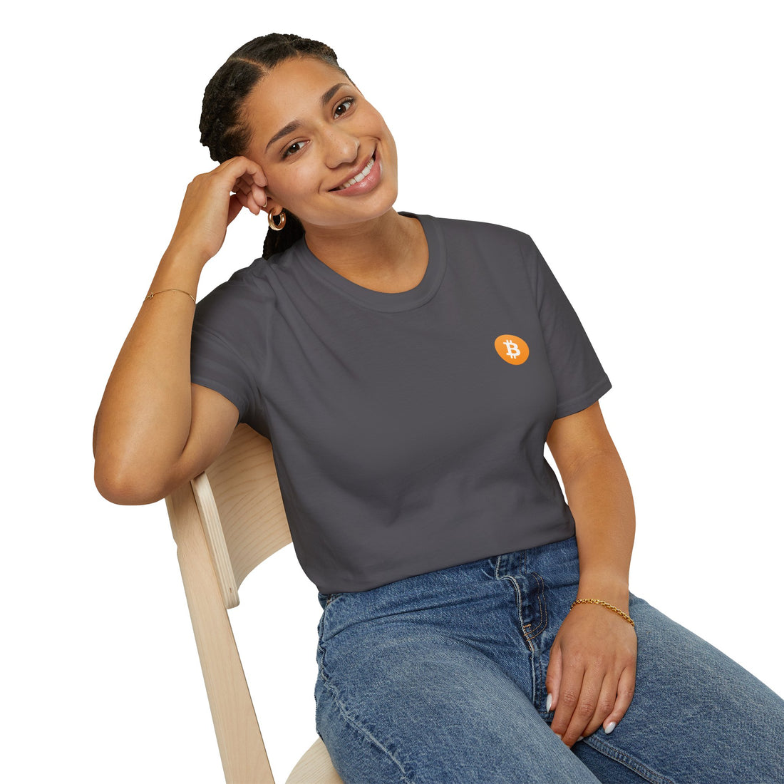 Bitcoin Logo Small - Cotton T-Shirt
