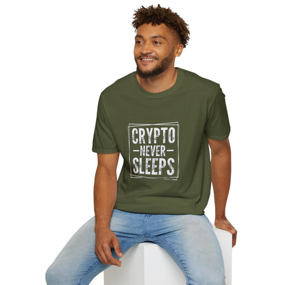 Crypto Never Sleeps (Front) T-Shirt