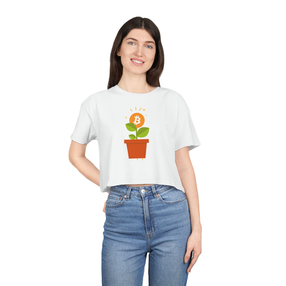 Crop Tee - Bitcoin Flower Pot