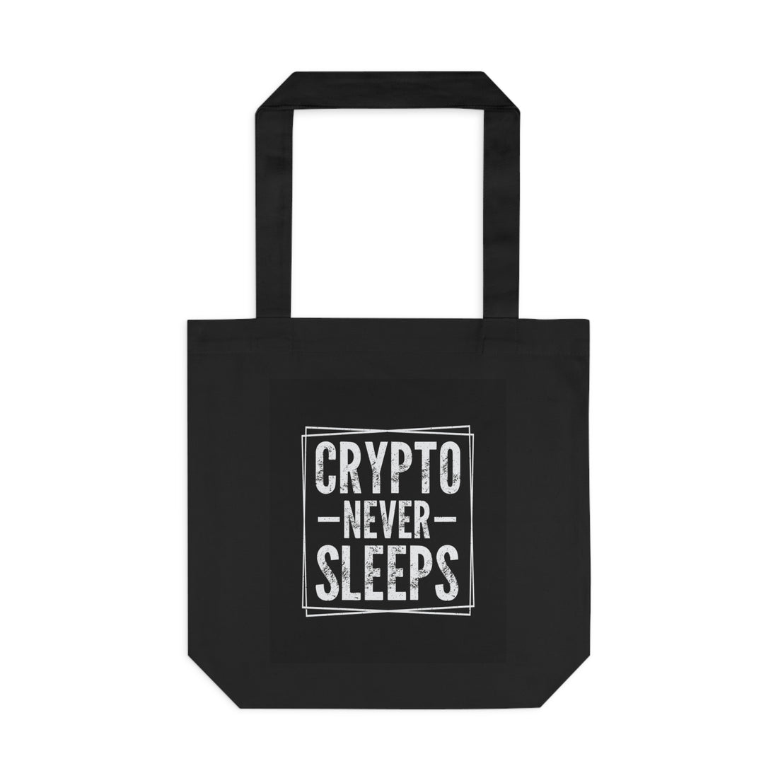 Premium 100% Cotton Tote Bag - Crypto Never Sleeps