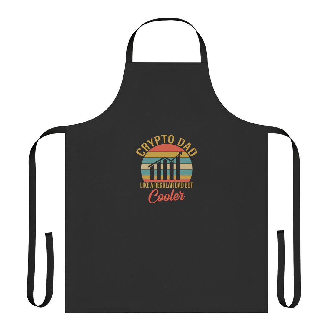 Black apron with Crypto Dad - Like  A Regular Dad But Cooler, perfect for crypto dad.